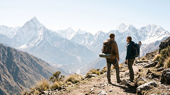 Ein Pärchen am Annapurna Trek in Nepal